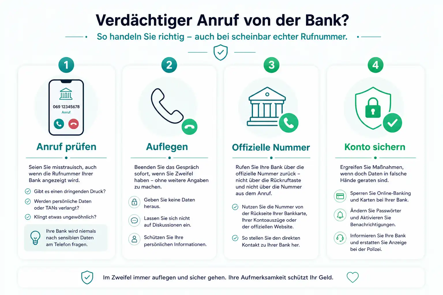 Infografik: Bankanruf mit echter Nummer erkennen: So schützt du dich vor Call-ID-Spoofing